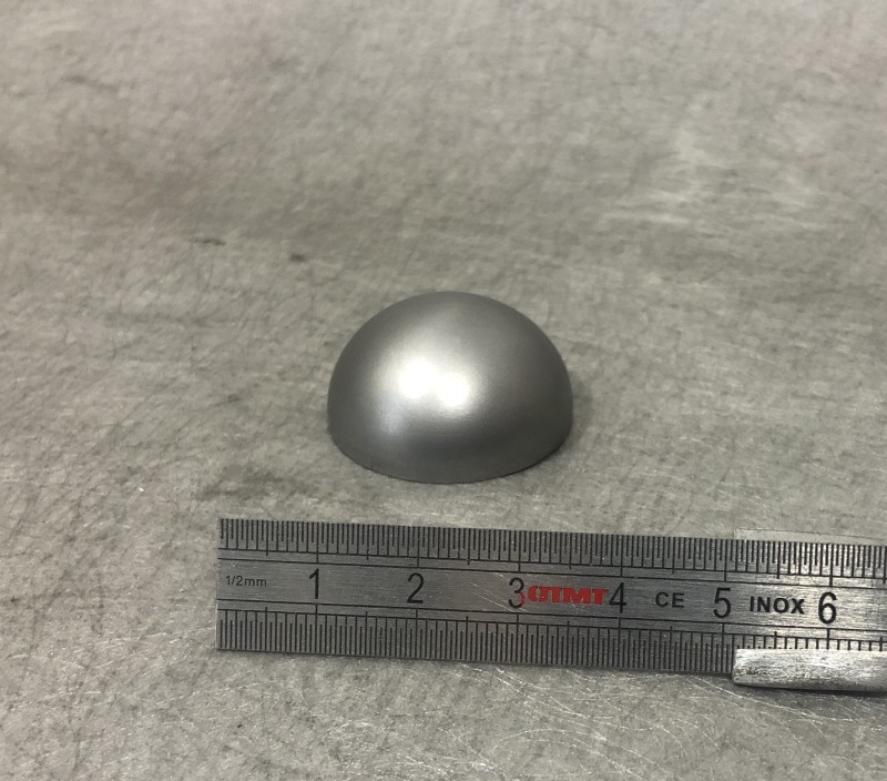 Demi-sphère en inox 304L ou 316L diamètre 30 mm épaisseur 2 mm emboutie et affranchie par METOLEX